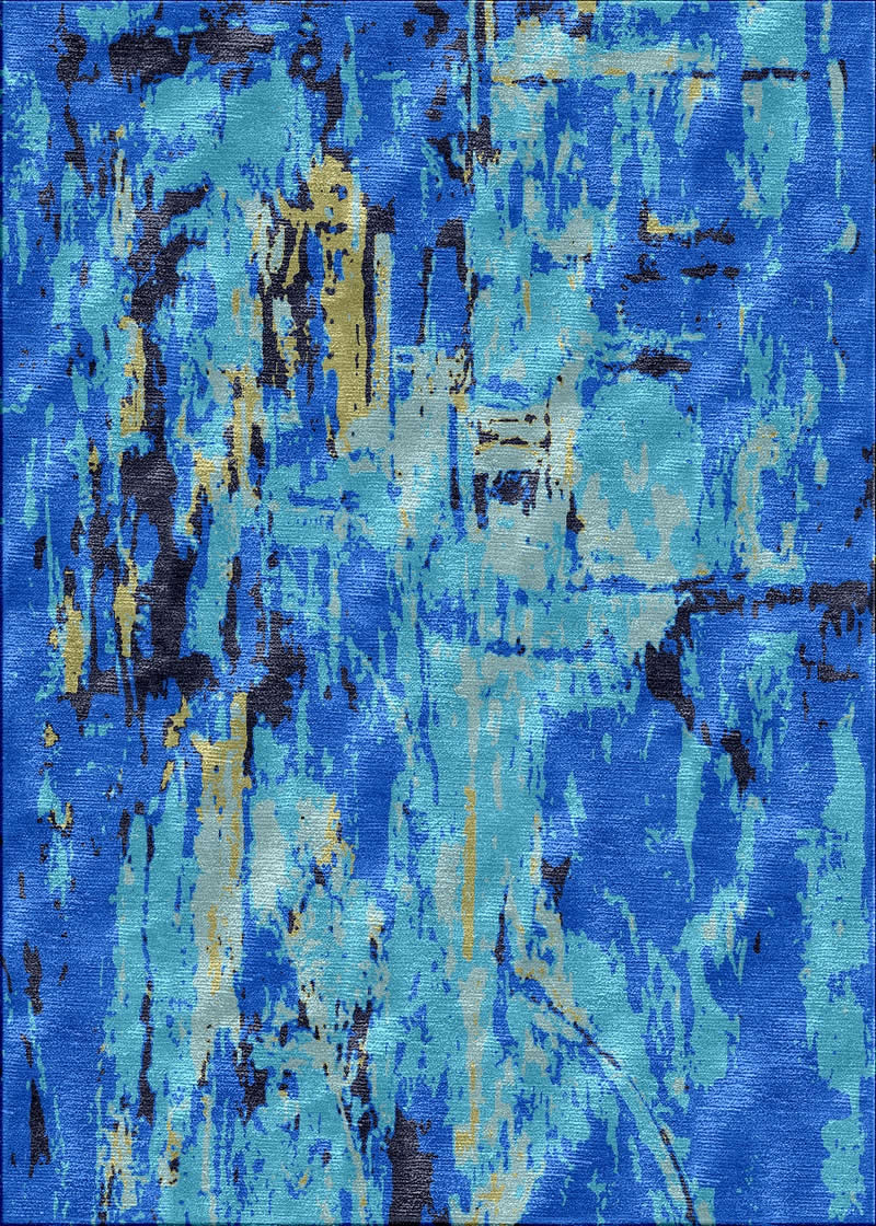 现代简约深浅蓝色抽象图案地毯贴图