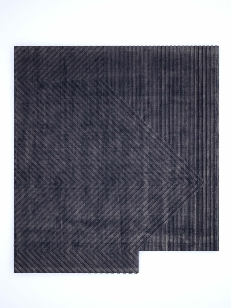 现代简约深紫灰色条纹图案地毯贴图