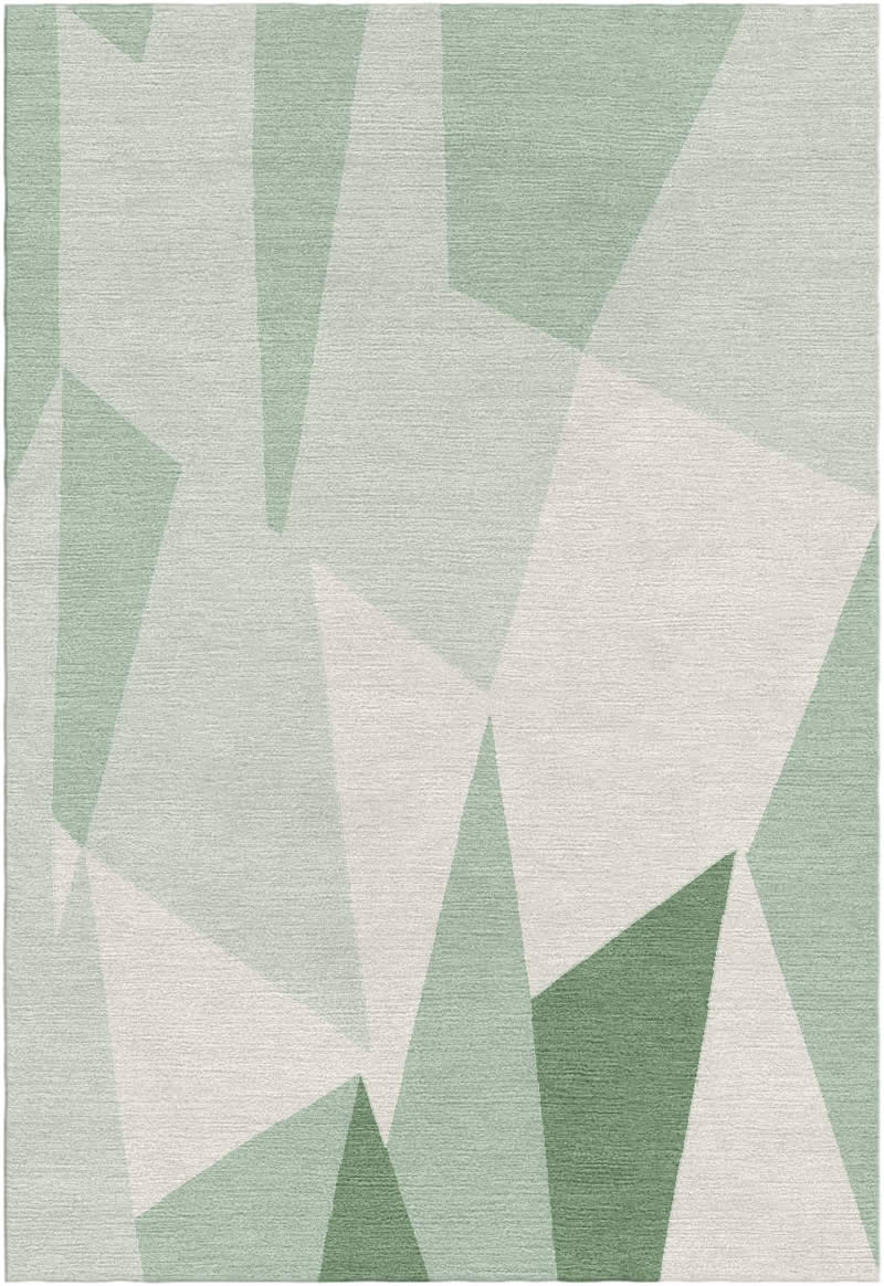 现代简约深浅绿色拼色图案地毯贴图