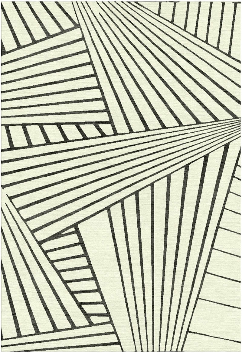 现代简约黑色几何线条图案地毯贴图