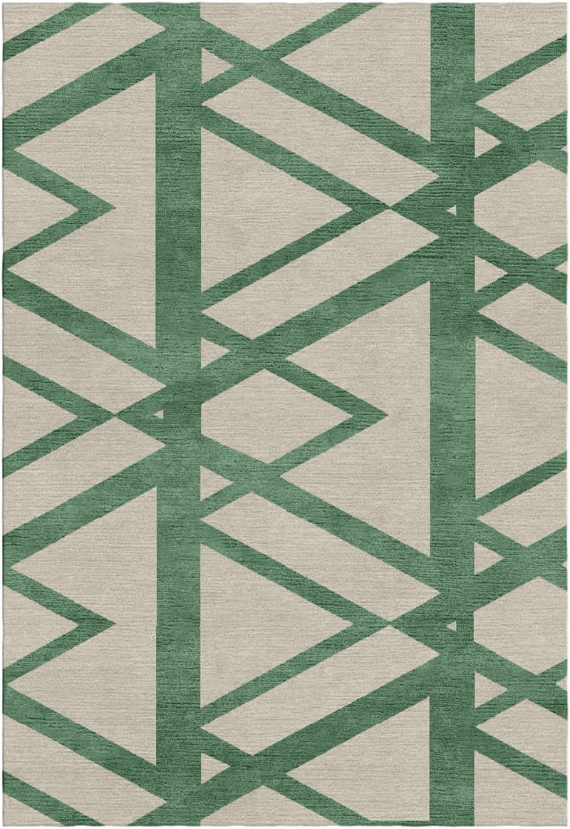 现代风格绿咖灰色几何纹理图案地毯贴图