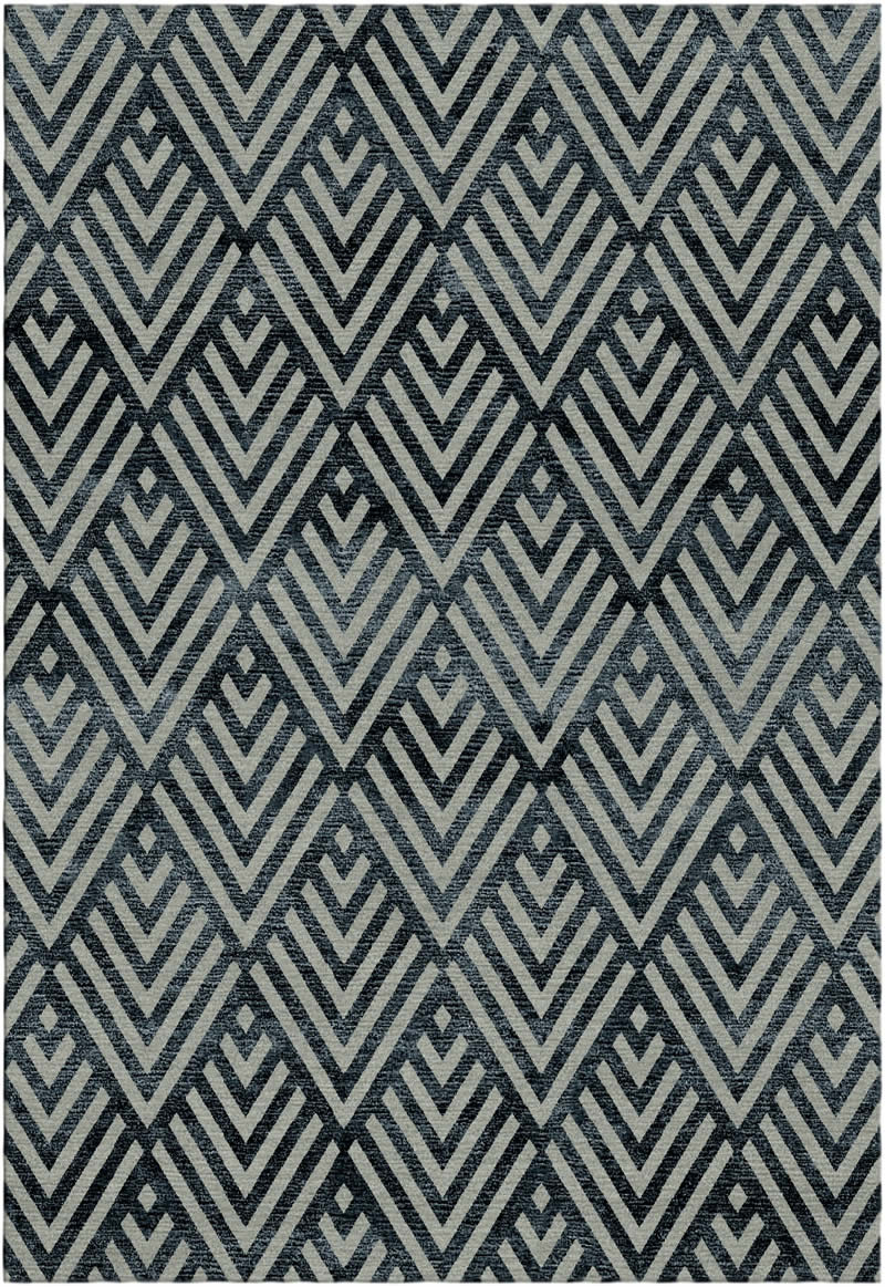 现代简约黑绿色几何纹理图案地毯贴图