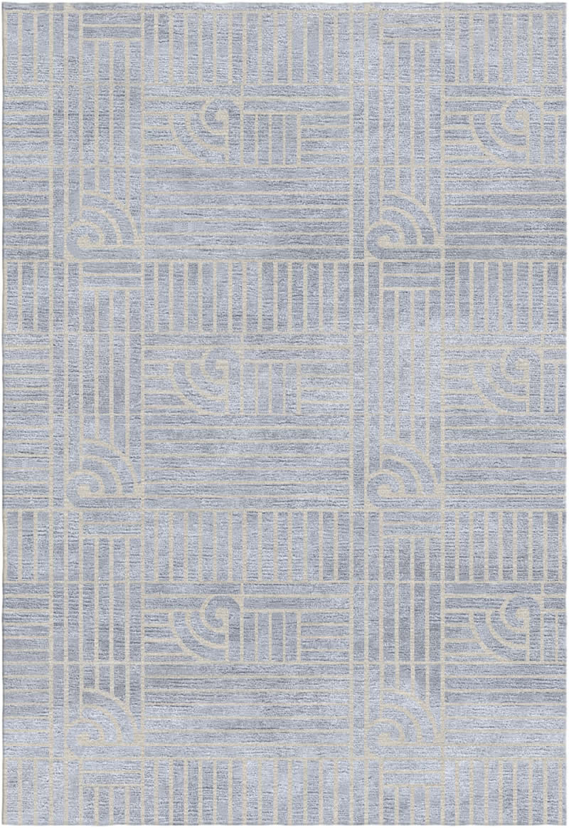 新中式紫灰色几何纹理图案地毯贴图