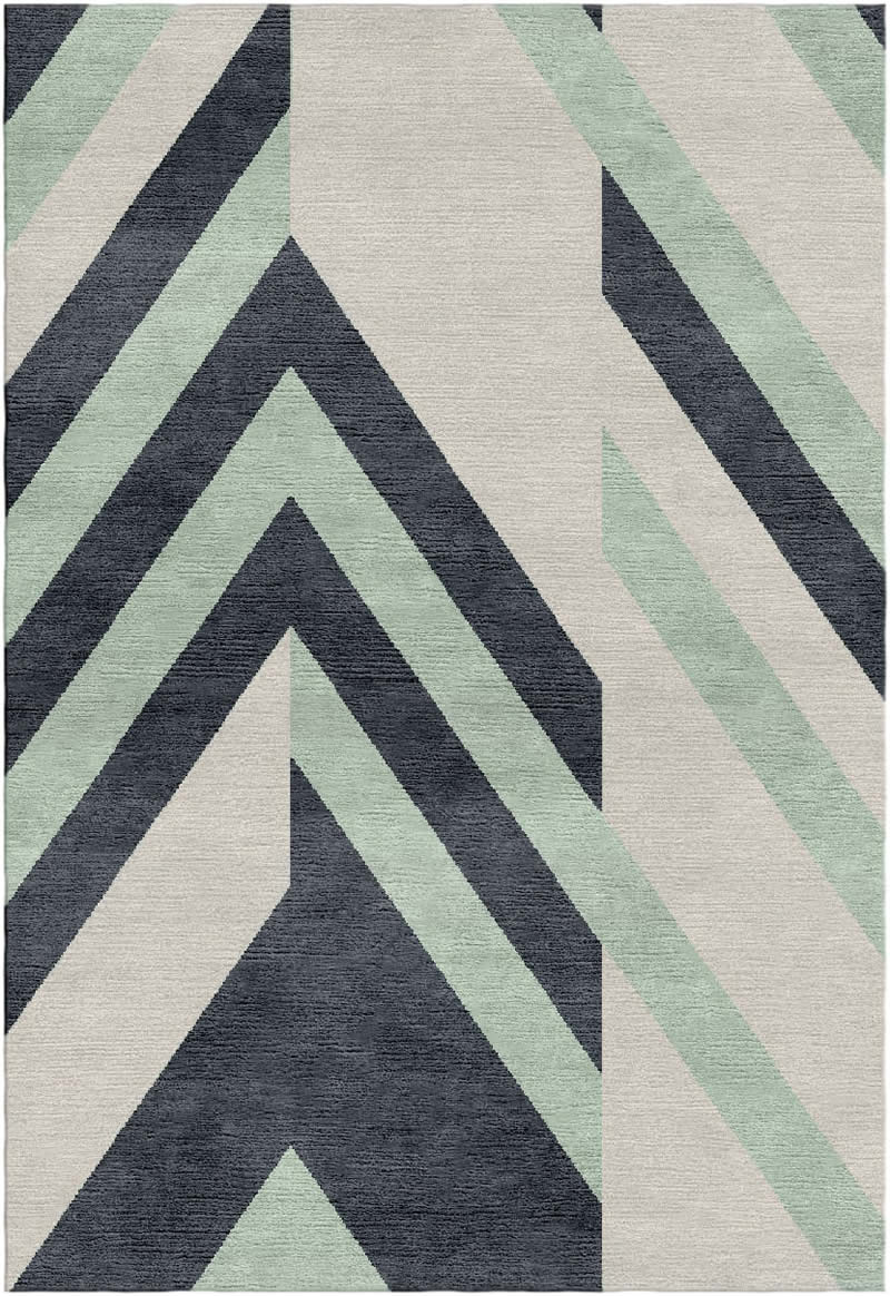 北欧风格青墨色几何纹理图案地毯贴图