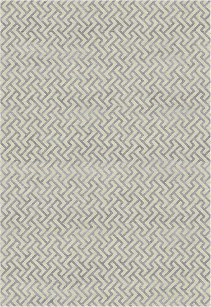 新中式浅灰色几何拼接图形图案地毯贴图