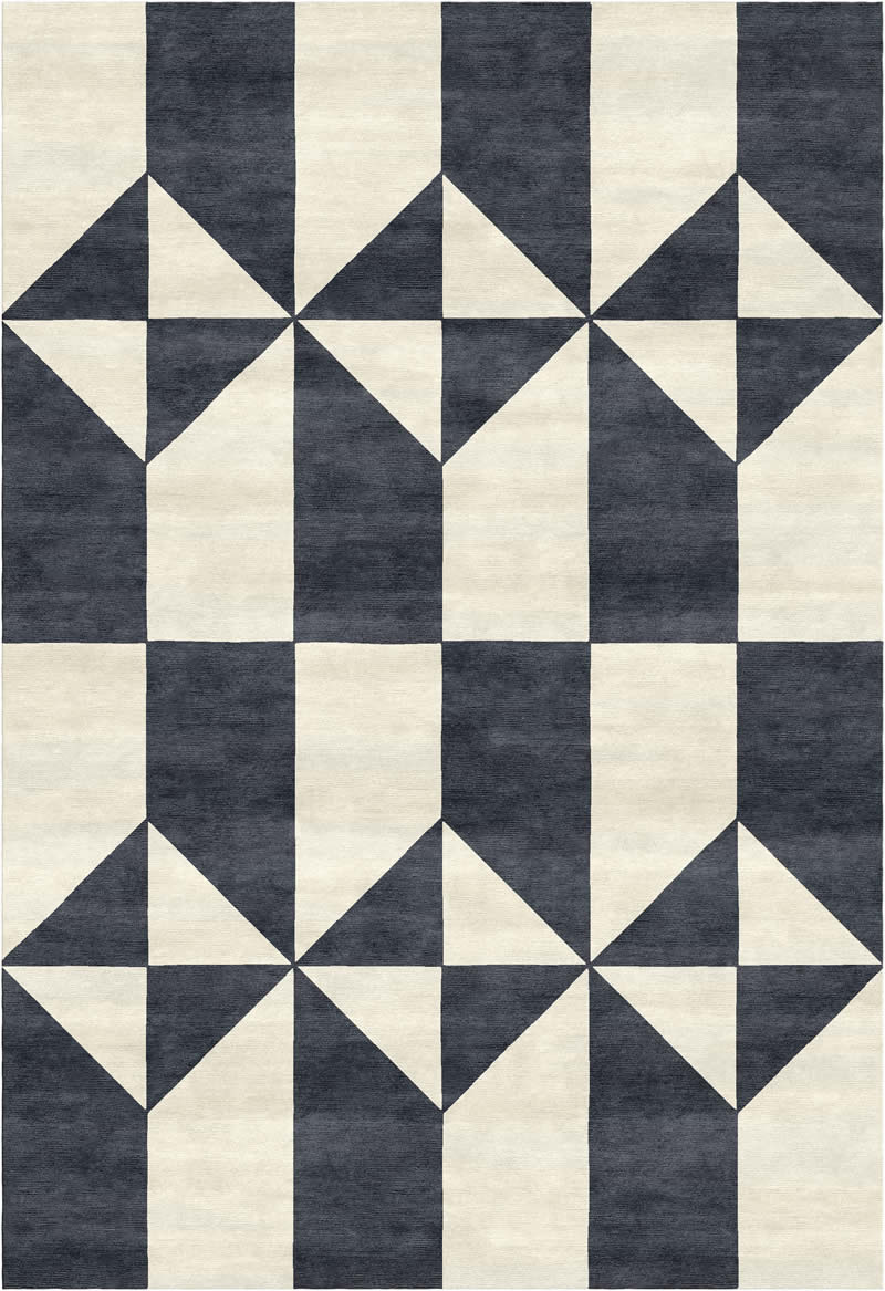 北欧黑白几何三角图形图案地毯贴图