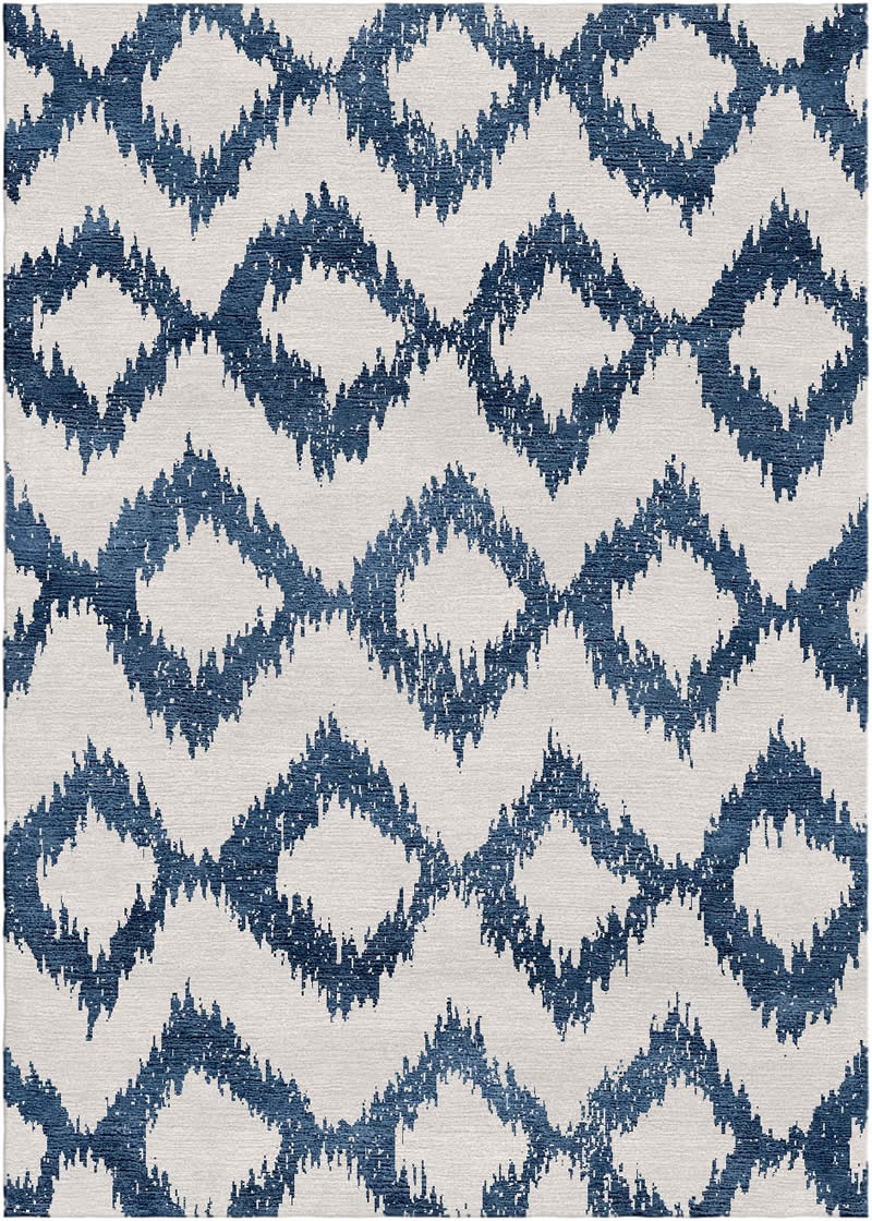 现代简约深蓝色几何图形图案地毯贴图