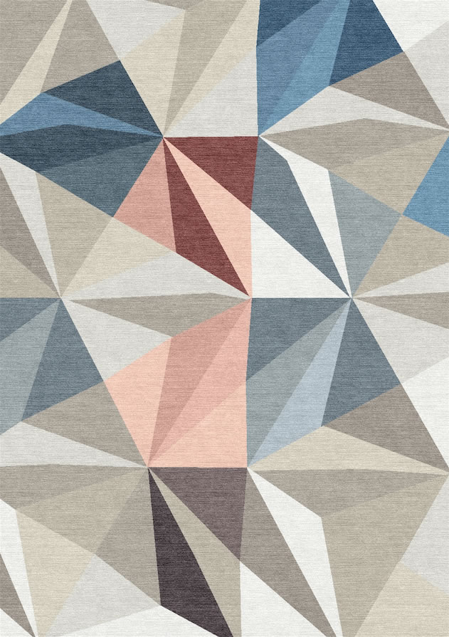 北欧风格灰蓝色几何图形图案地毯贴图