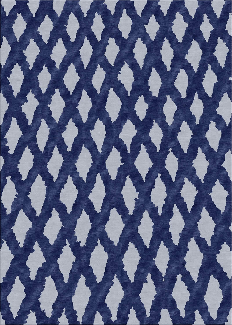 现代简约深紫蓝色几何纹理图案地毯贴图