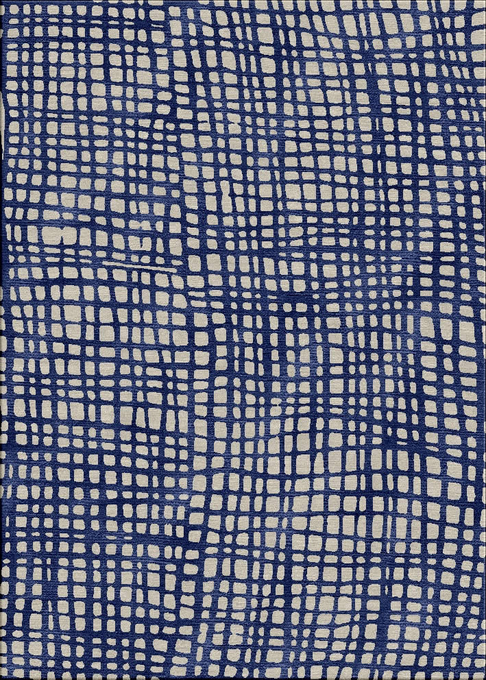 现代风格深蓝色网状图案地毯贴图