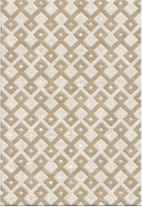 现代美式暖白咖色几何图形图案地毯贴图