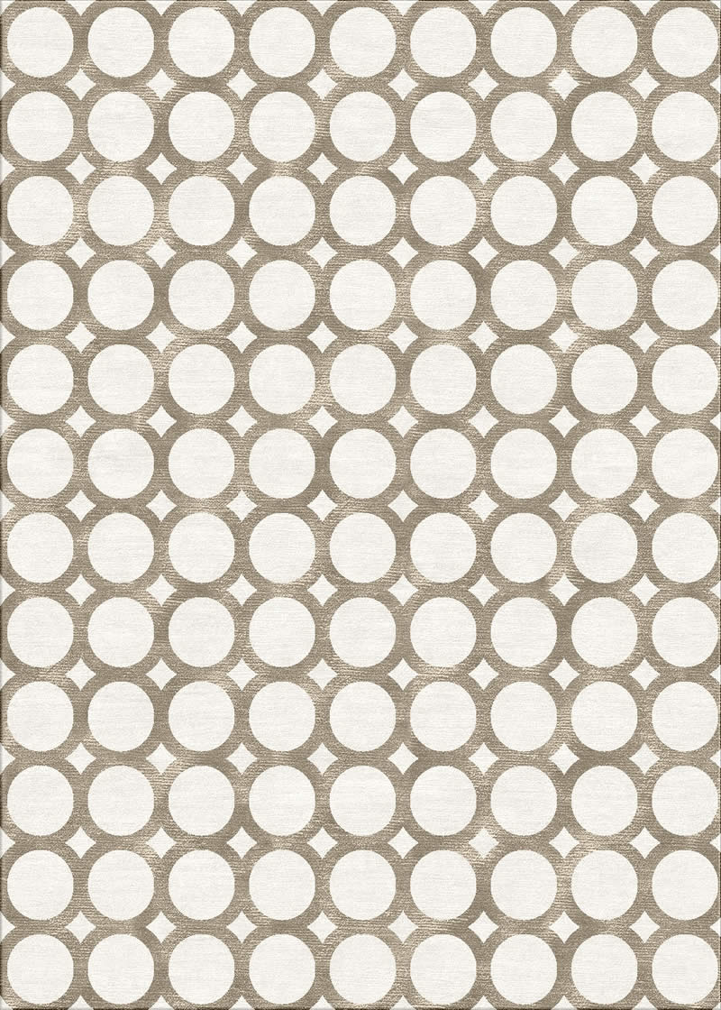 新中式咖色圆圈几何图案地毯贴图