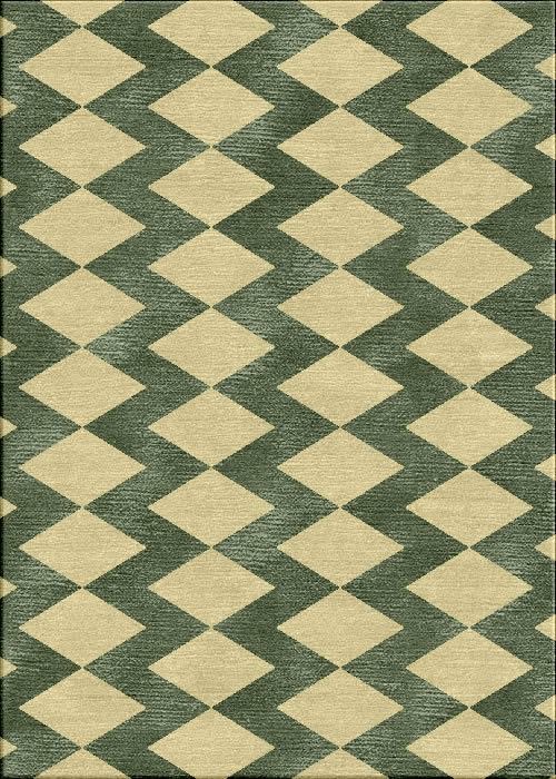 现代简约黄绿色几何波纹图案地毯贴图