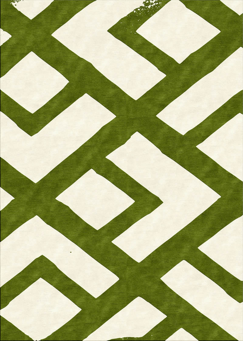现代简约绿白色几何纹理图案地毯贴图