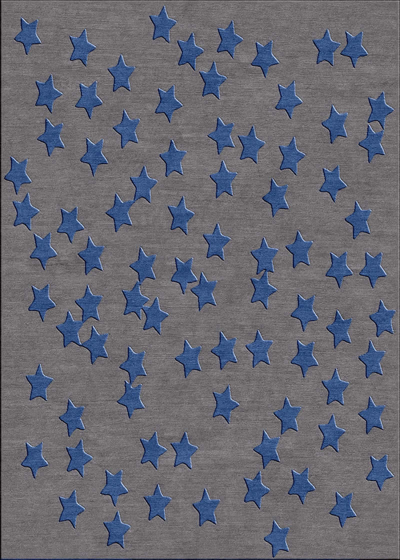 现代简约深灰底五角星图案地毯贴图