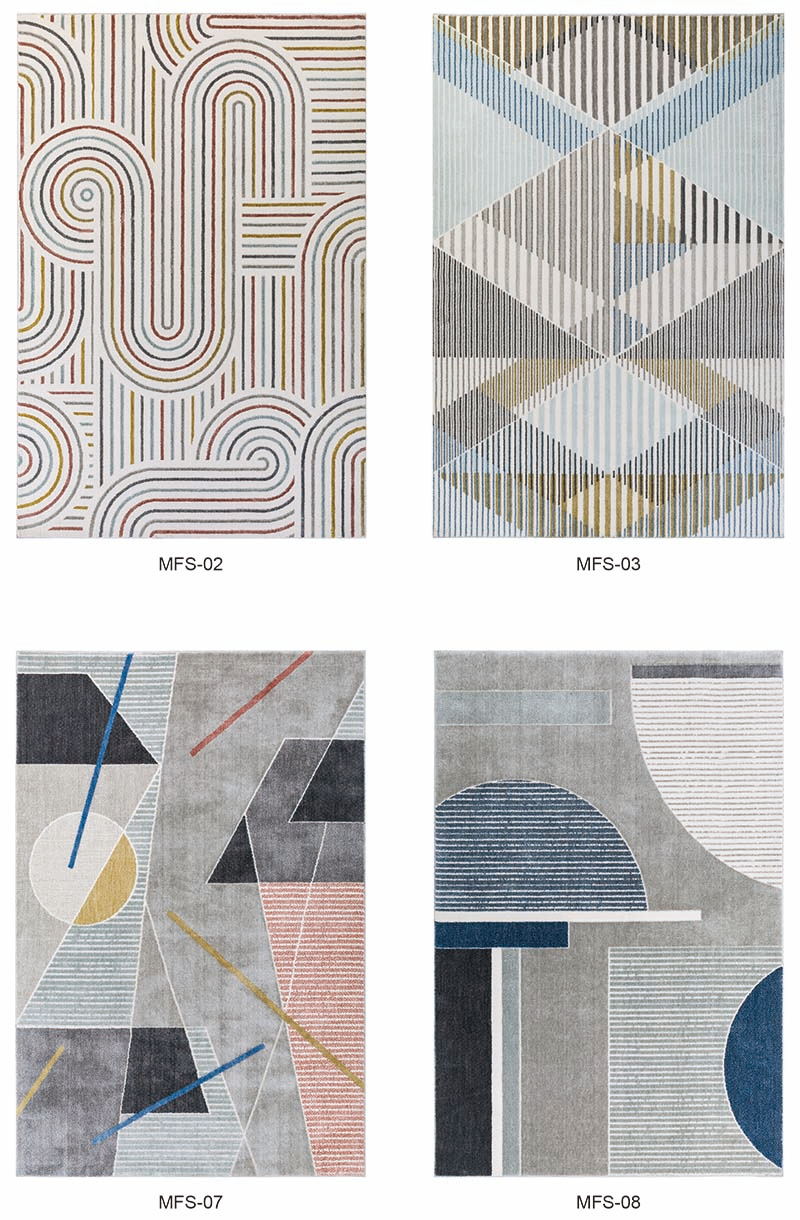 机织几何图形地毯-孟菲斯