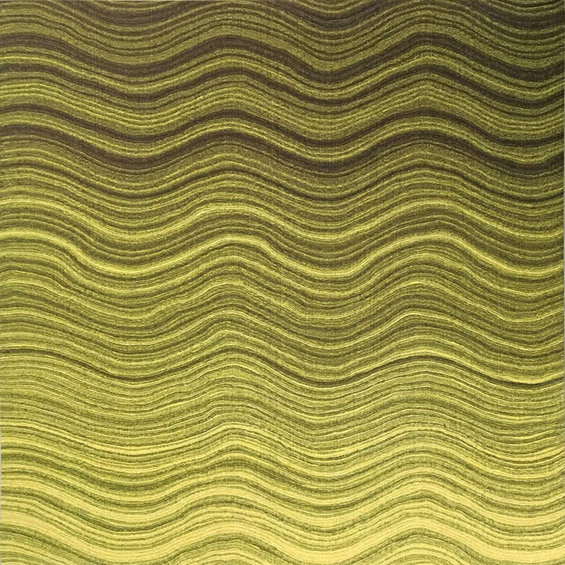 现代简约黄绿色渐变波纹图案地毯贴图
