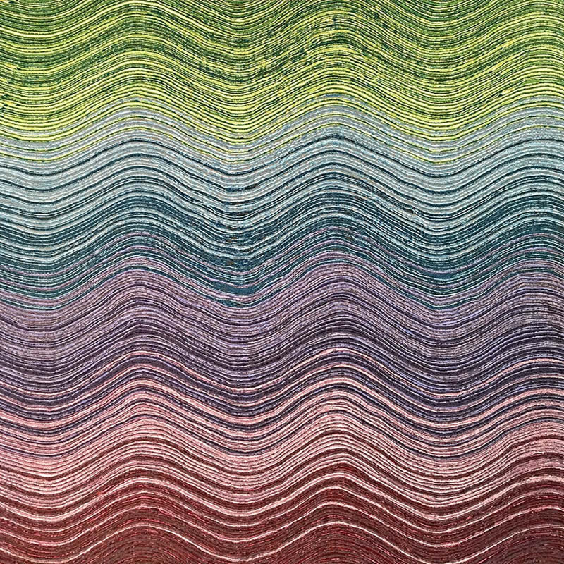 现代简约彩色渐变波纹图案地毯贴图
