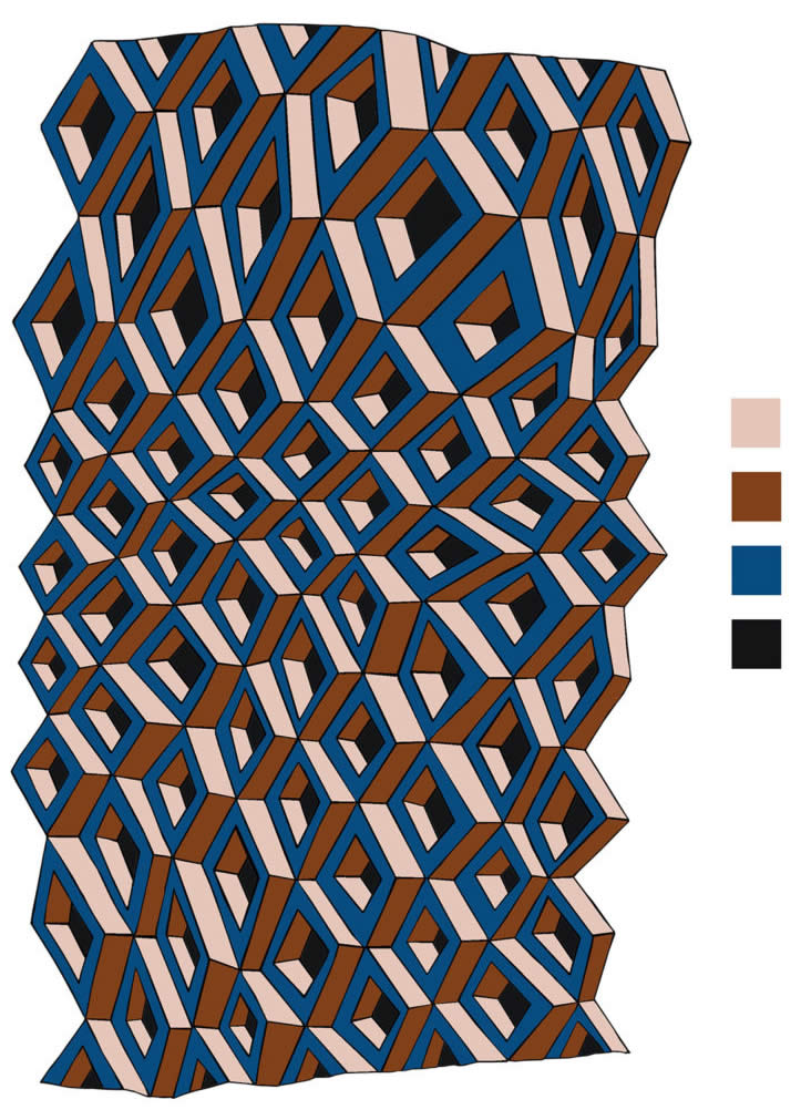 现代时尚深蓝咖色异形几何纹理图形图案地毯贴图