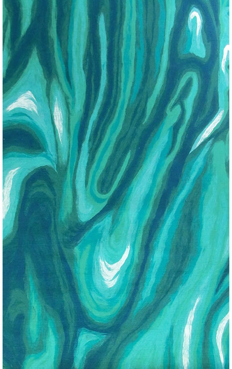 新中式青绿色山水河流图案地毯贴图