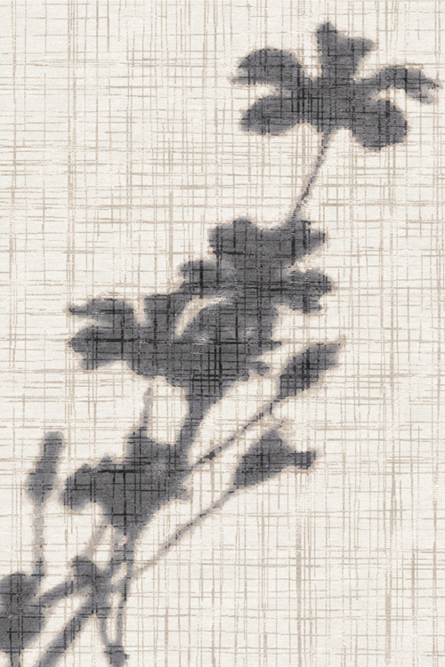 新中式深灰色植物图案地毯贴图
