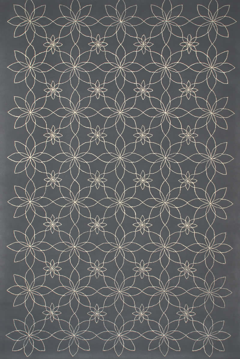 新中式深灰线条花纹图案地毯贴图