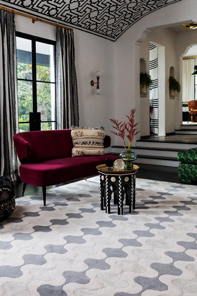 现代美式深浅灰色几何图案地毯贴图