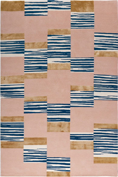 现代北欧粉蓝色简单纹理图案地毯贴图