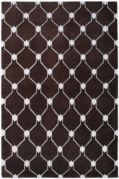 现代美式深咖红色几何图案地毯贴图