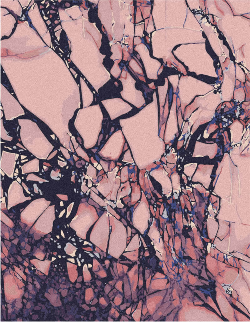 现代粉紫色碎石纹理图案圆形地毯贴图