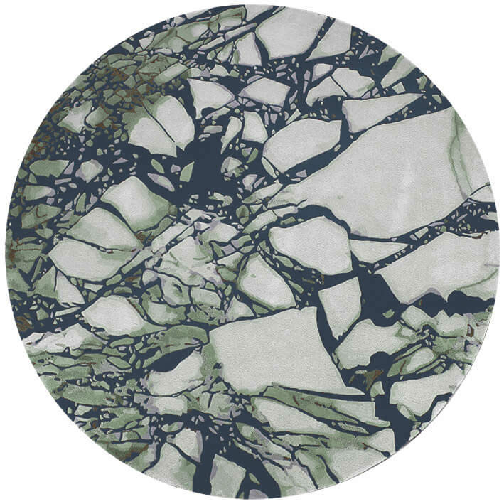 现代浅绿灰色碎石纹理图案圆形地毯贴图