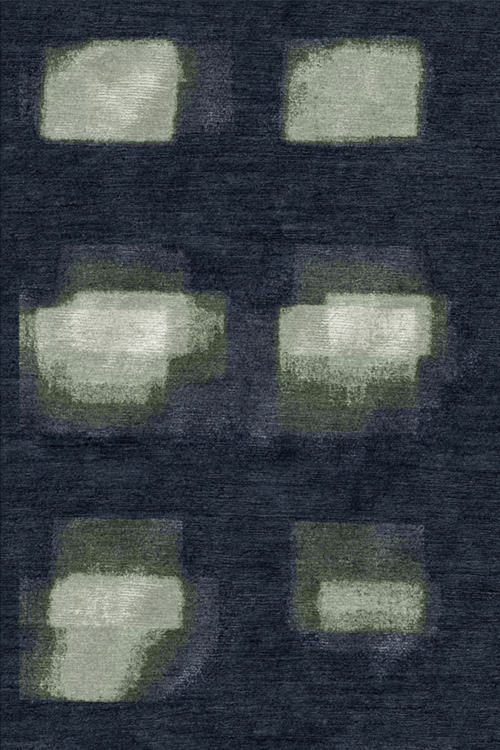 现代简约深灰绿色几何图案地毯贴图