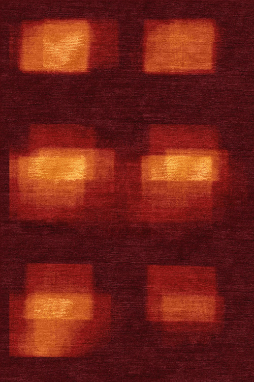 现代简约深红橘红色几何图案地毯贴图