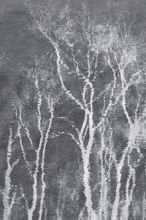现代美式灰白色植物树干图案地毯贴图