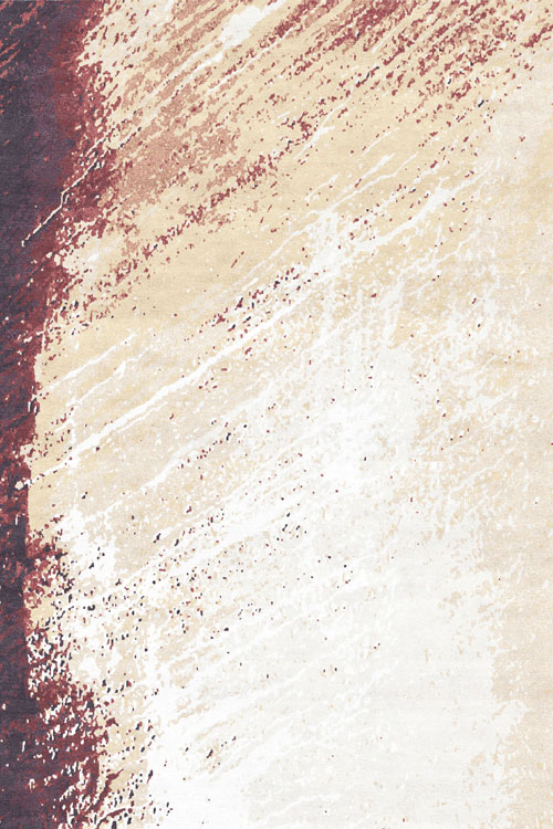 现代美式红咖色抽象图案地毯贴图