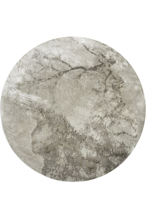 现代美式灰色植物树枝图案圆形地毯贴图
