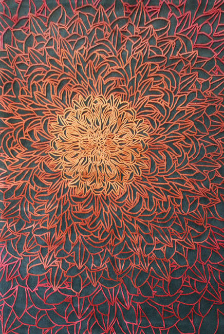 新中式砖红色花纹理图案地毯贴图-高端定制