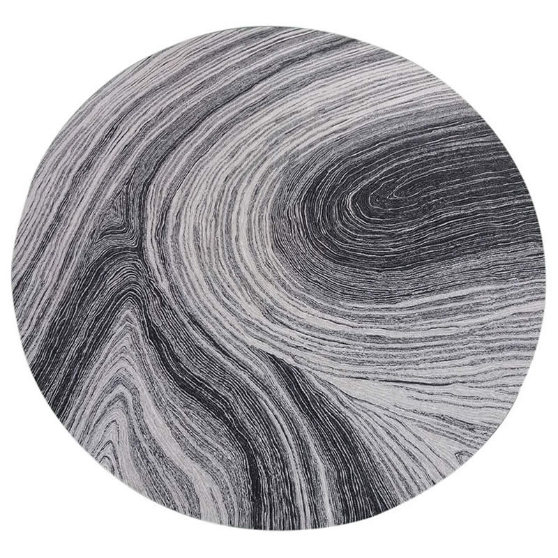 现代风格黑灰色纹理图案圆形地毯贴图