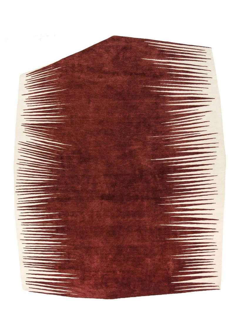 现代简约咖红色简单纹理图案地毯贴图