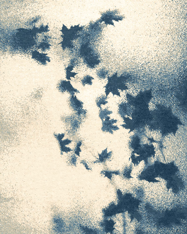 新中式青灰色枫叶图案地毯贴图