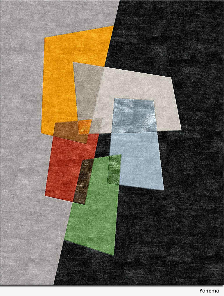 现代简约几何拼接色块图案地毯贴图