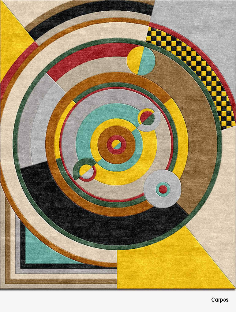 现代北欧彩色几何抽象纹理图案地毯贴图