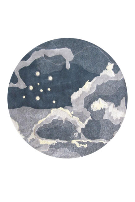 新中式蓝灰色抽象纹理图案地毯贴图