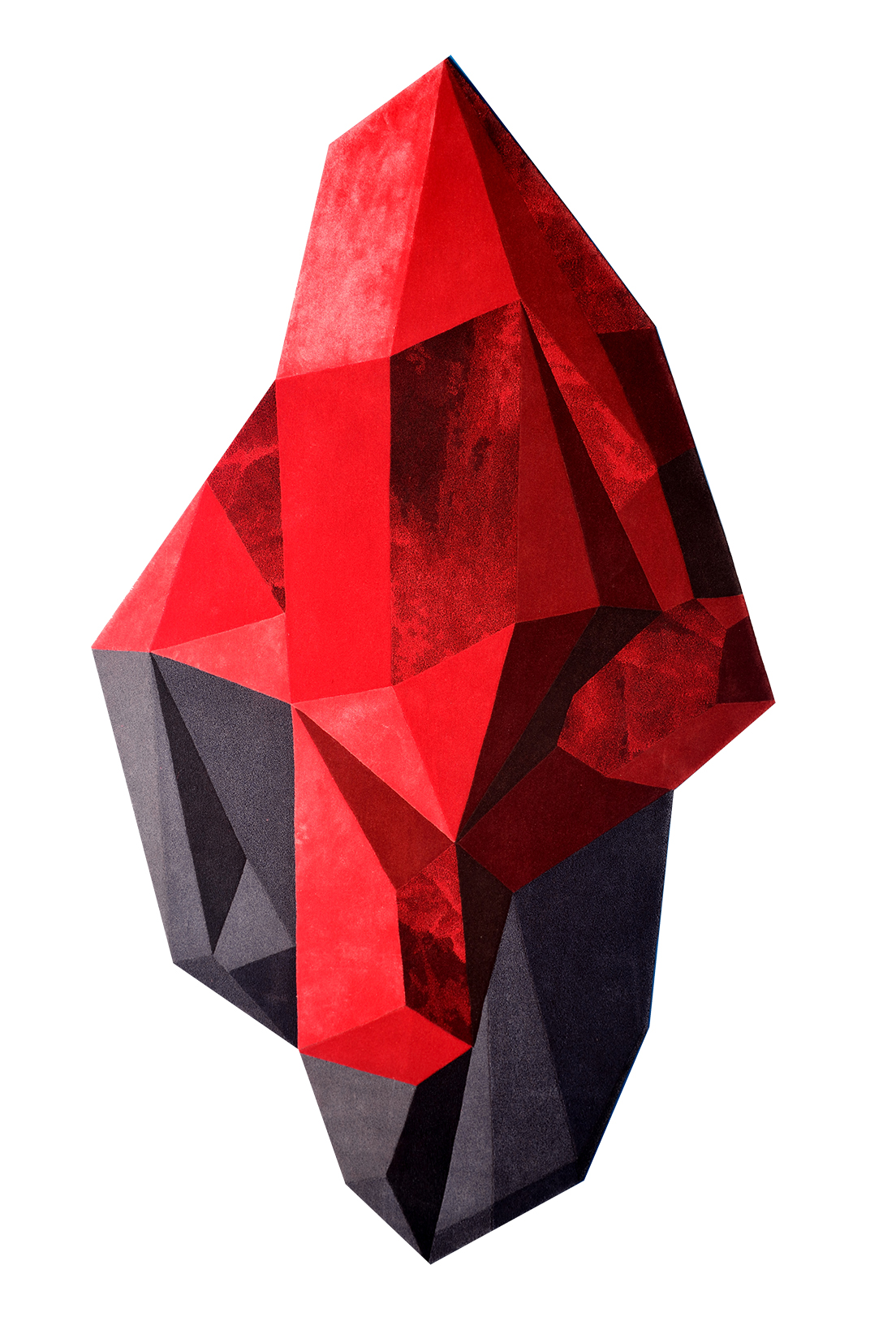 现代简约红会色3D立体几何团地毯贴图