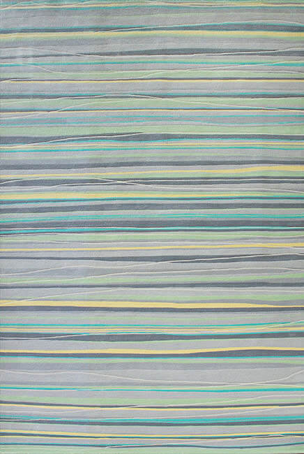 现代简约蓝绿灰色条纹图案地毯贴图