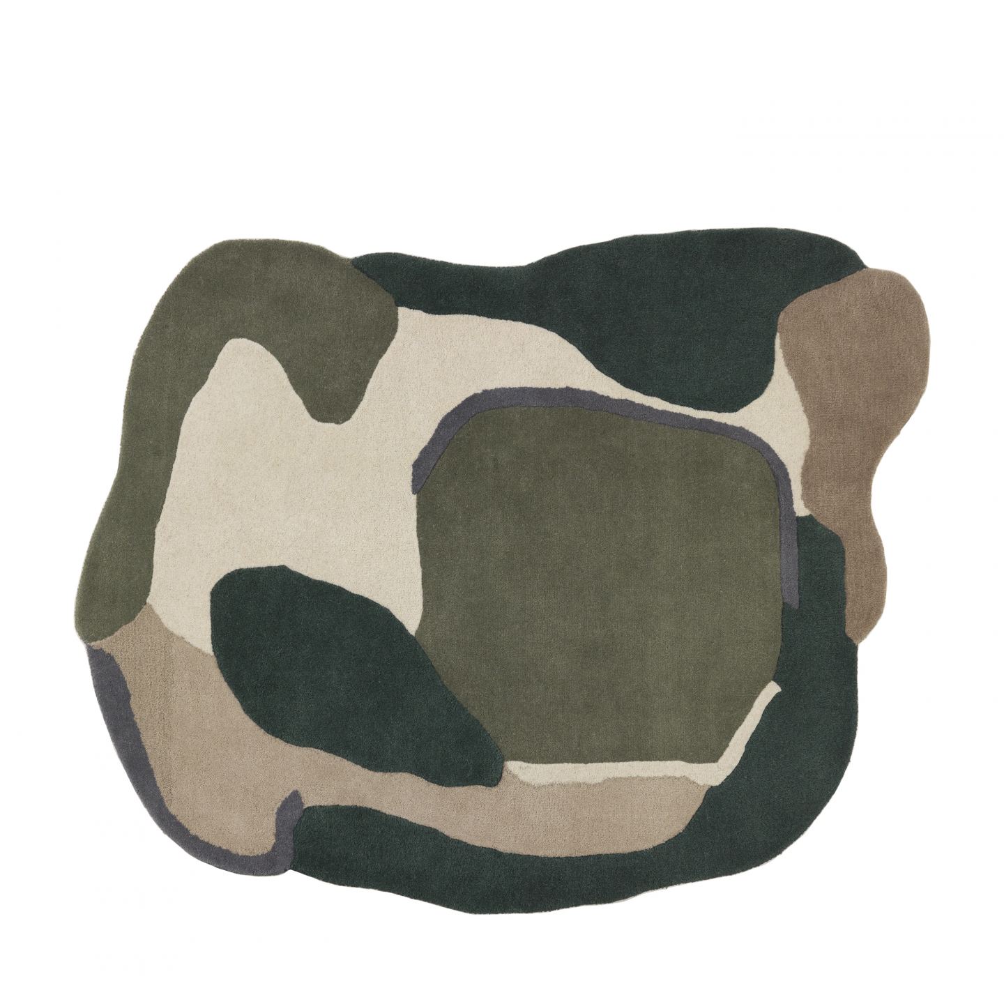 现代简约绿灰色异形色块图案地毯贴图
