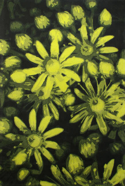 现代简约黄绿色花朵图案地毯贴图