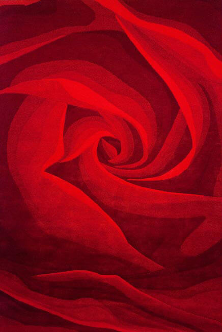现代简约红色玫瑰花朵图案地毯贴图