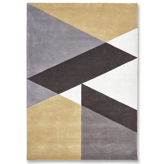 北欧风格黄灰色几何色块图案地毯贴图