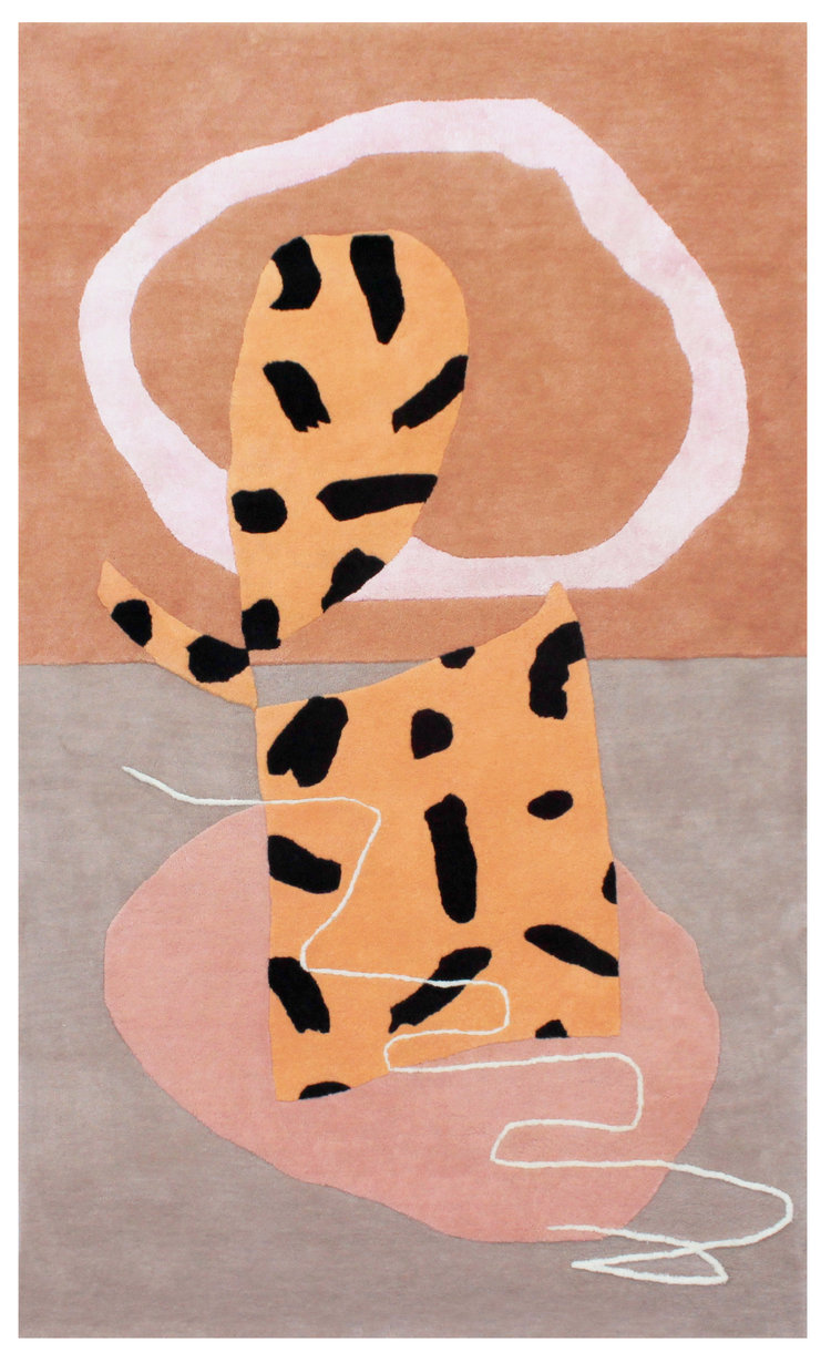 现代北欧风抽象豹子图案地毯贴图